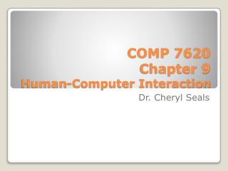 COMP 7620 Chapter 9 Human-Computer Interaction