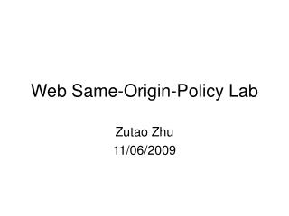 Web Same-Origin-Policy Lab