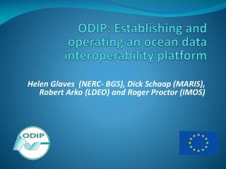 ODIP: Establishing and operating an ocean data interoperability platform