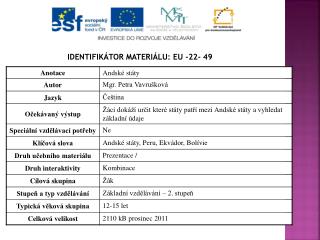 Identifikátor materiálu: EU - 22- 49