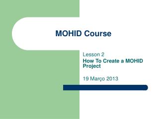 MOHID Course