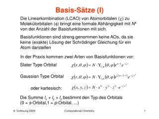 Basis-Sätze (I)