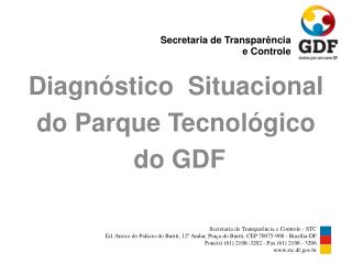 Diagnóstico Situacional do Parque Tecnológico do GDF