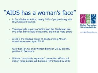 “AIDS has a woman’s face”