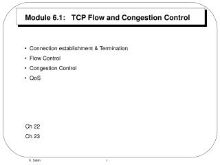 Module 6.1: TCP Flow and Congestion Control