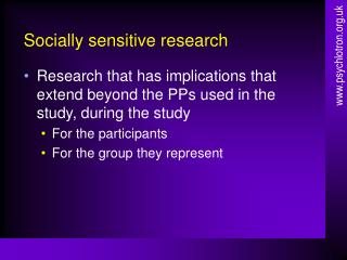 Socially sensitive research