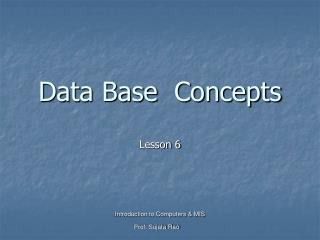 Data Base Concepts