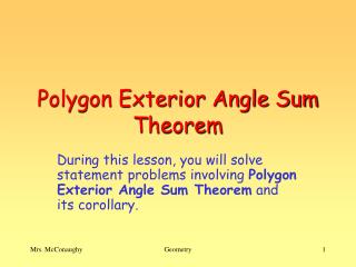 Polygon Exterior Angle Sum Theorem