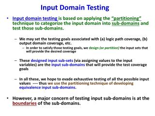 Input Domain Testing