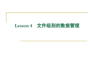 Lesson 4 文件级别的数据管理