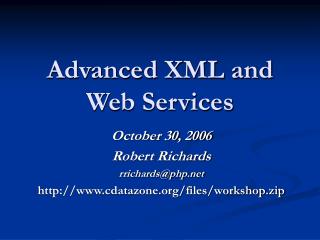 Advanced XML and Web Services