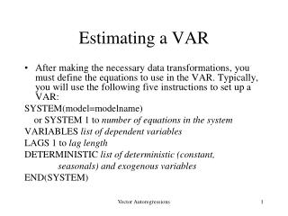 Estimating a VAR