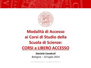 Modalità di Accesso ai Corsi di Studio della Scuola di Scienze: CORSI a LIBERO ACCESSO