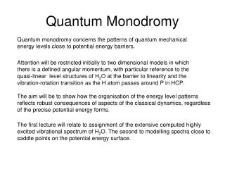 Quantum Monodromy