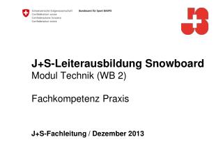 J+S-Leiterausbildung Snowboard Modul Technik (WB 2) Fachkompetenz Praxis