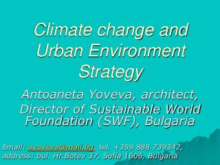 Climate change and Urban Environment Strategy