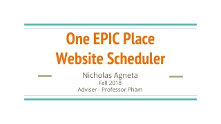 One EPIC Place Website Scheduler