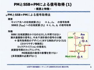 PM と SSB+PM による信号取得 (1) - 概要と特徴 -