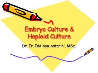 Embryo Culture &amp; Haploid Culture