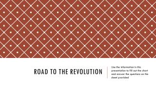 Road to the revolution
