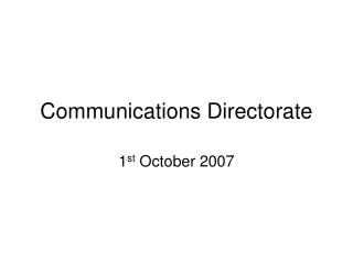 Communications Directorate
