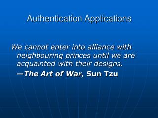 Authentication Applications