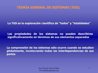 TEORÍA GENERAL DE SISTEMAS (TGS)