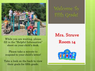 Welcome To Fifth Grade!
