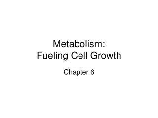 Metabolism: Fueling Cell Growth