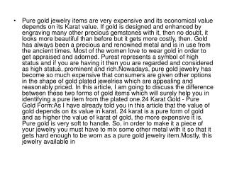 Pure gold jewelry items