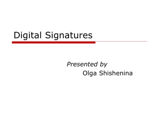 Digital Signatures