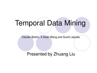 Temporal Data Mining