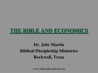 THE BIBLE AND ECONOMICS