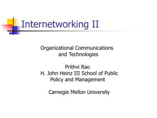 Internetworking II