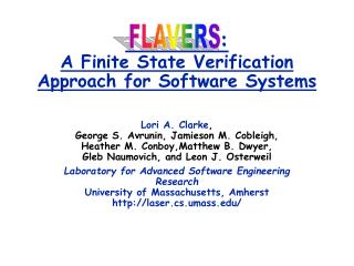 : A Finite State Verification Approach for Software Systems