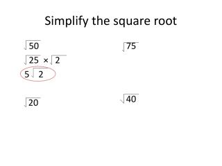 Simplify the square root