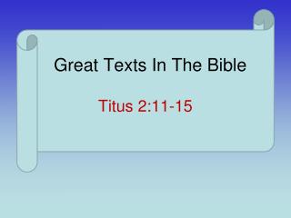 Great Texts In The Bible