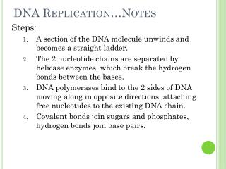 DNA Replication…Notes