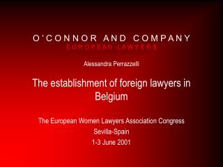 The European Women Lawyers Association Congress Sevilla-Spain 1-3 June 2001