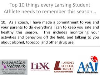 Top 10 things every Lansing Student Athlete needs to remember this season…