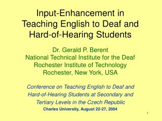 Input-Enhancement in Teaching English to Deaf and Hard-of-Hearing Students