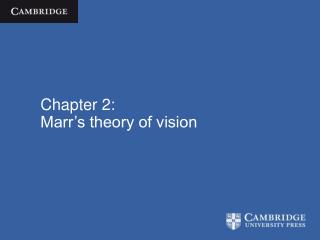 Chapter 2: Marr’s theory of vision