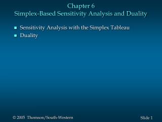 Chapter 6 Simplex-Based Sensitivity Analysis and Duality