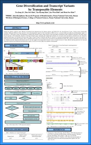 Gene Diversification and Transcript Variants by Transposable Elements