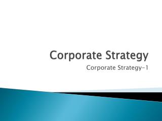 Corporate Strategy