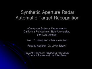 Synthetic Aperture Radar Automatic Target Recognition