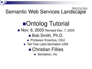 Semantic Web Services Landscape