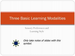 Three Basic Learning Modalities