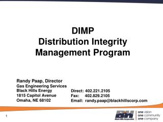 DIMP Distribution Integrity Management Program