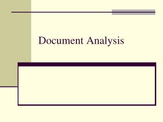 Document Analysis